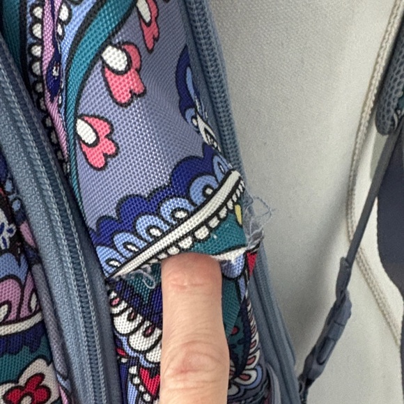 Vera Bradley Women's Lighten Up Backpack Blue Purple Pink Paisley Travel Large - Picture 5 of 13